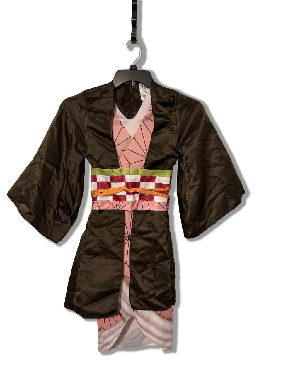 Demon Slayer Nezuko Kamado Costume Kimono Outfit Accessories Set Girls M 7/8